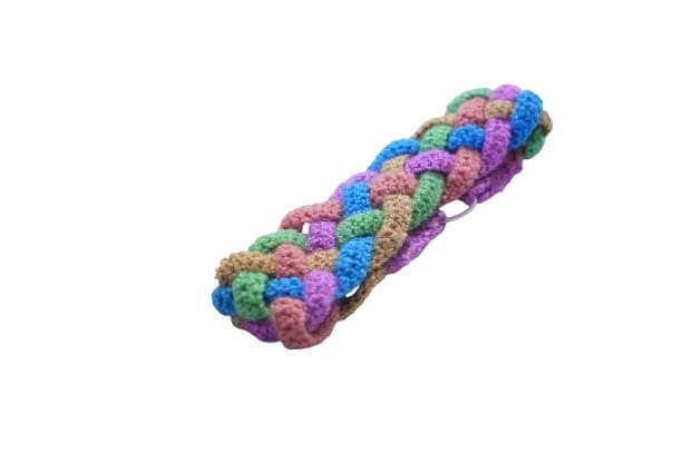 Vibrant Multicolor Braided Yarn Headband - Handcrafted Hair Accessory view 2