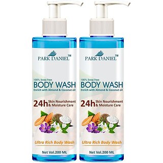 PARK DANIEL Ultra Rich Body Wash Enriched With Almond and Coconut Oil - For Skin Nourishment and Moisture Care Combo Pack 2 Bottle of 200 ml(400 ml) (400 ml) view 2