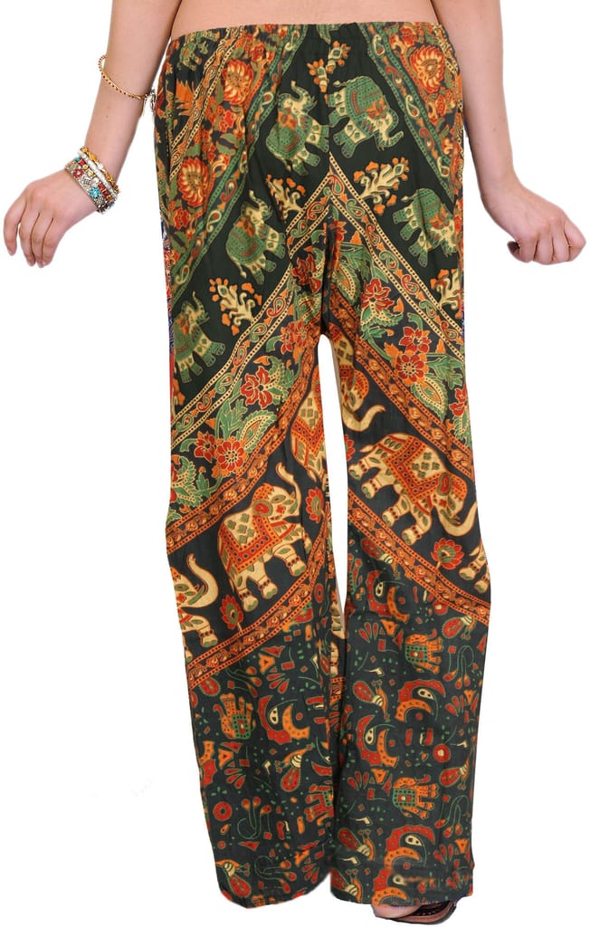 Rosin Casual Trousers from Pilkhuwa with Printed Elephants view 2