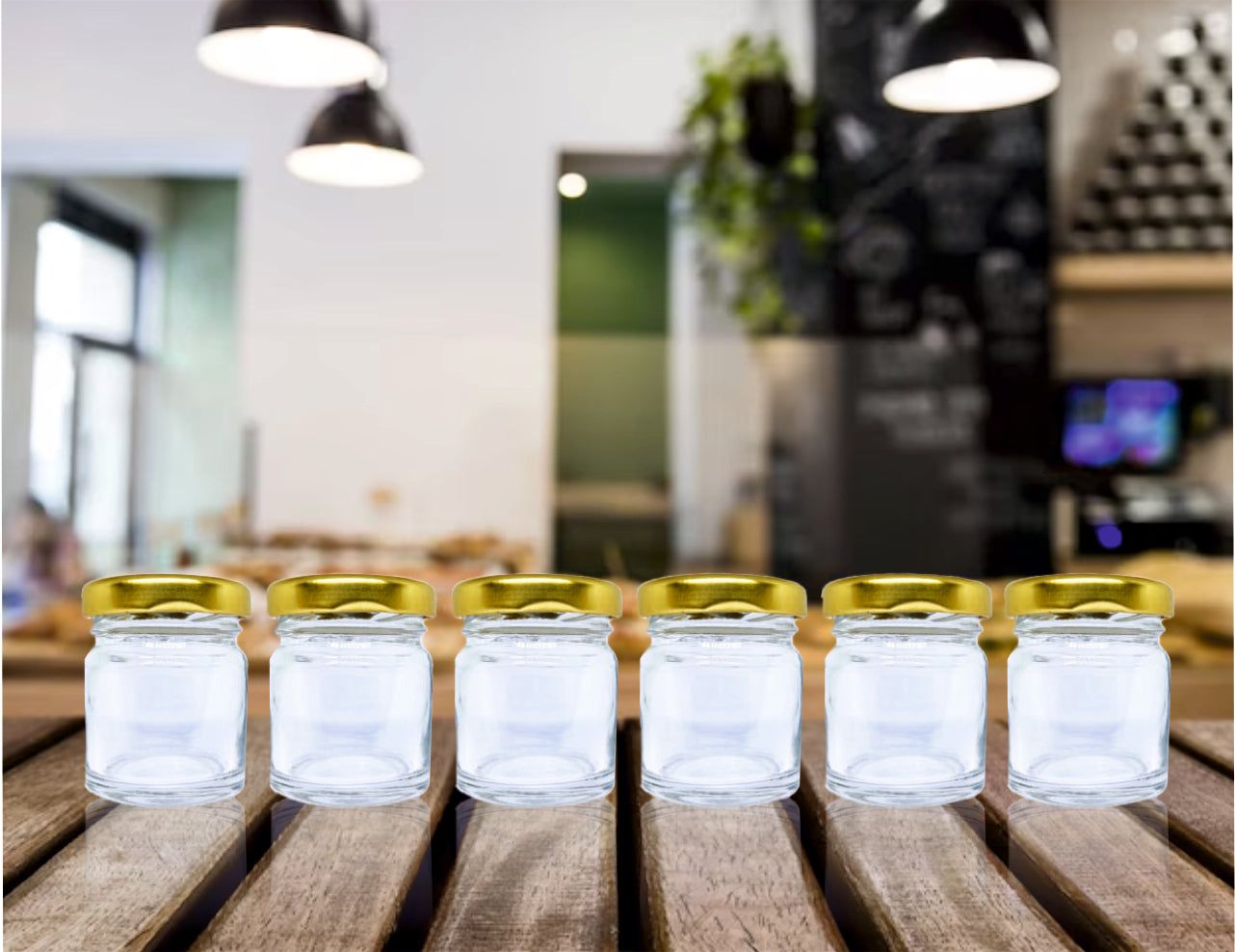 Puramio 40 ml Round Glass Bottle With Metal Cap - (Set of 12) view 2