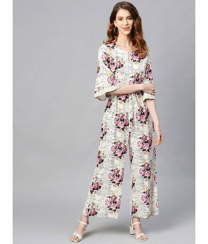Juniper Off White Rayon Jumpsuit - Single view 2