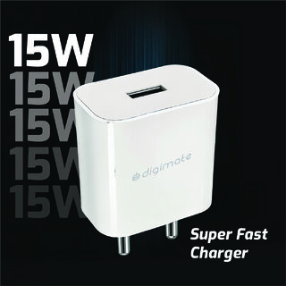 Digimate 15W Single USB Port Charger With Type-C Cable, Fast Charging Universal Compatibility (DG-ADP-1007) view 2