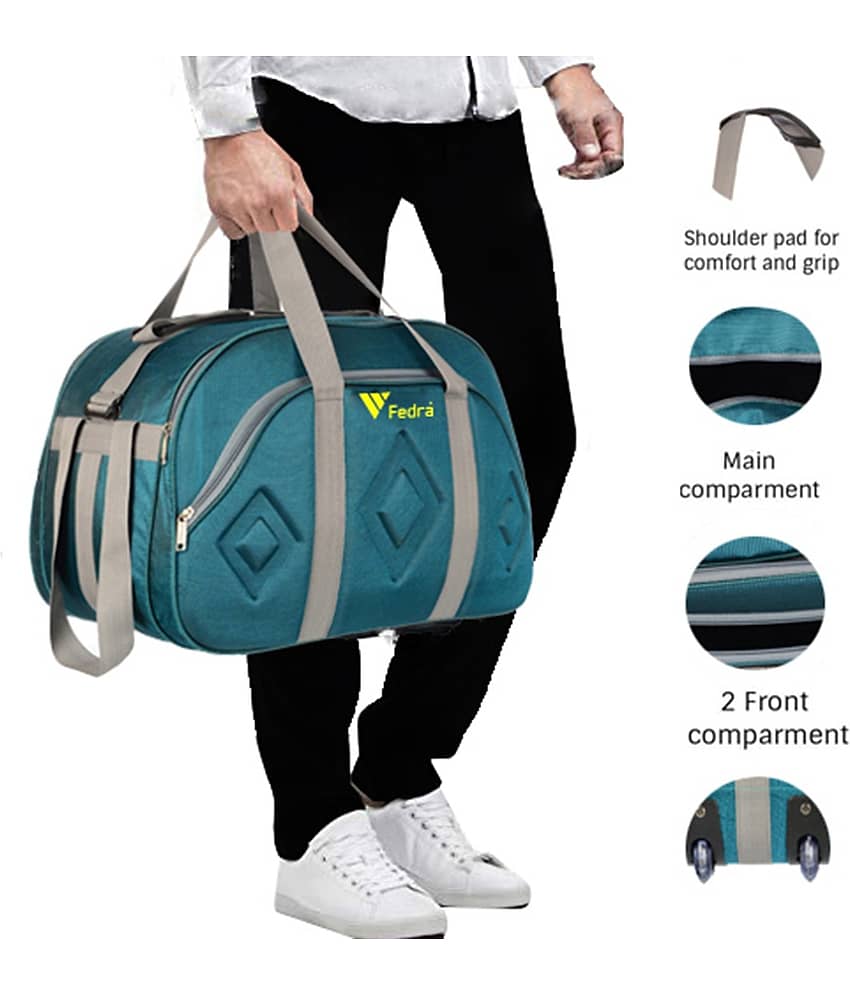 FEDRA - 40 Ltrs Green Polyester Duffle Bag view 2