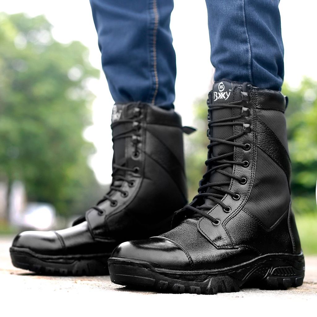 BXXY Pure Leather Biker Boots for Men view 2
