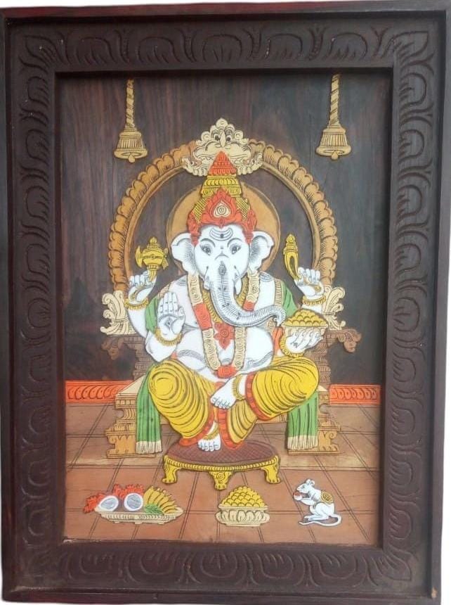 Wall panel God wooden photo frame
