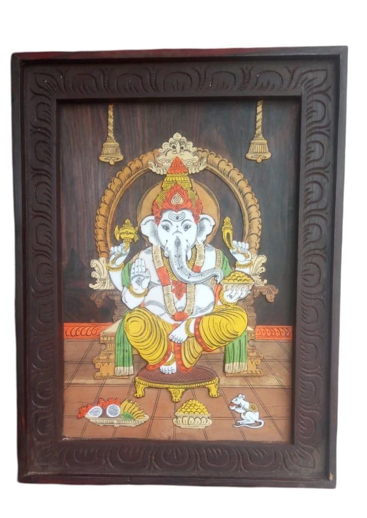 Wall panel God wooden photo frame view 2