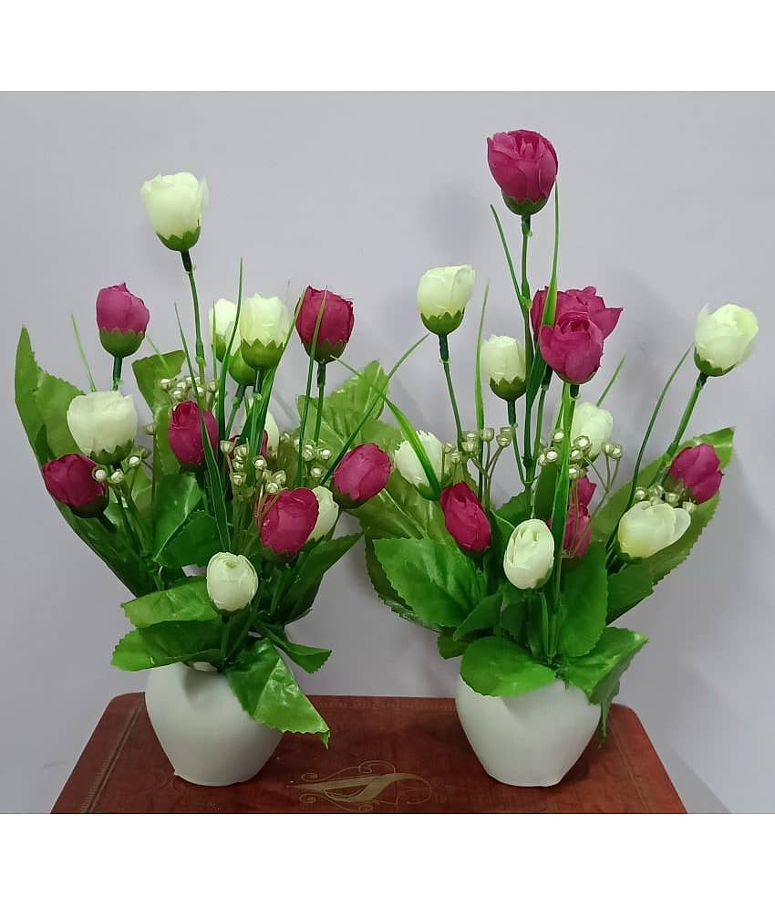 BAARIG - Purple Rose Artificial Flower ( Pack of 2 ) view 2