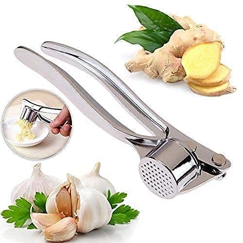 GLOBAL IMPEX Stainless Steel Garlic Crusher Presser and 2In1 Stainless Steel Lemon Squeezer with Bottle Opener for Kitchen Combo (Pack of 2) view 2
