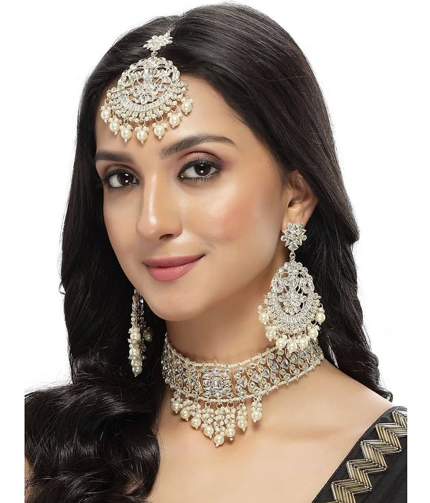 Sukkhi White Alloy Necklace Set ( Pack of 1 ) view 2