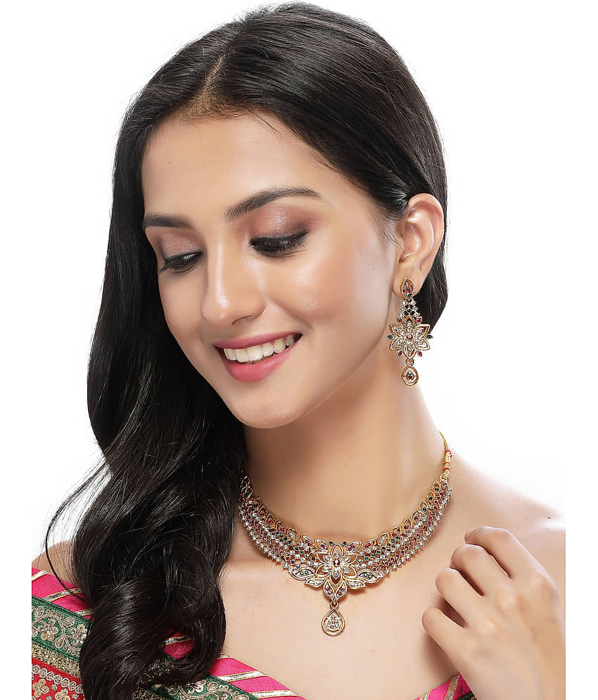 Sukkhi Multi Color Alloy Necklace Set ( Pack of 1 ) view 2