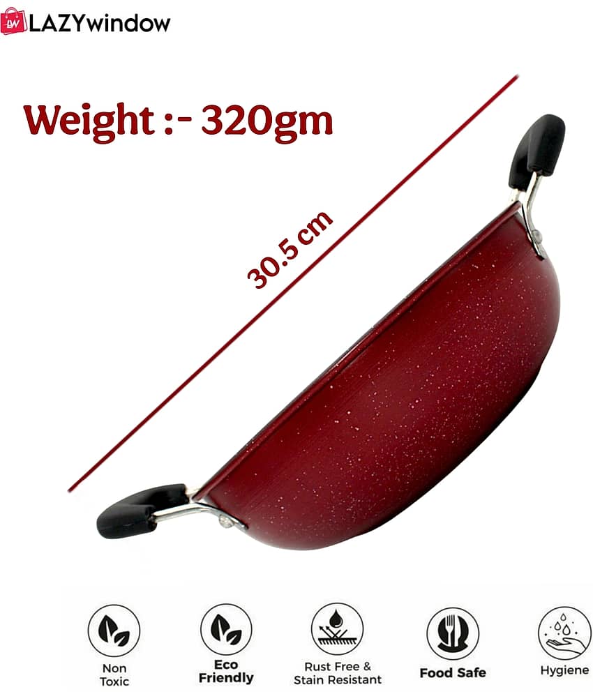 LAZYWINDOW Non-Stick Non-stick Deep Kadhai Induction Bottom Bakelite Handle 2 Thickness mm 21 cm Diameter ( 1.2 L ) view 2