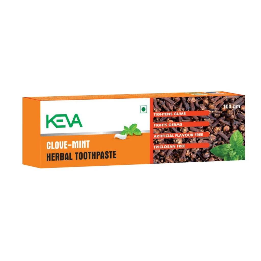 Keva Clove Mint Toothpaste : Tightens Gums, Fights Germs, Artificial Flavour Free, Triclosan Free : 100gms - Pack of 6 view 2