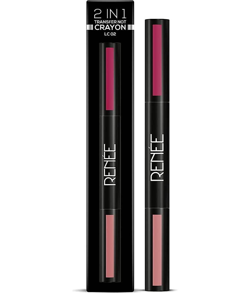 RENEE 2 In 1 Transfer Not Crayon, Matte Lip Color with 1 Light & Dark Shades, LC 02, 4gm view 2