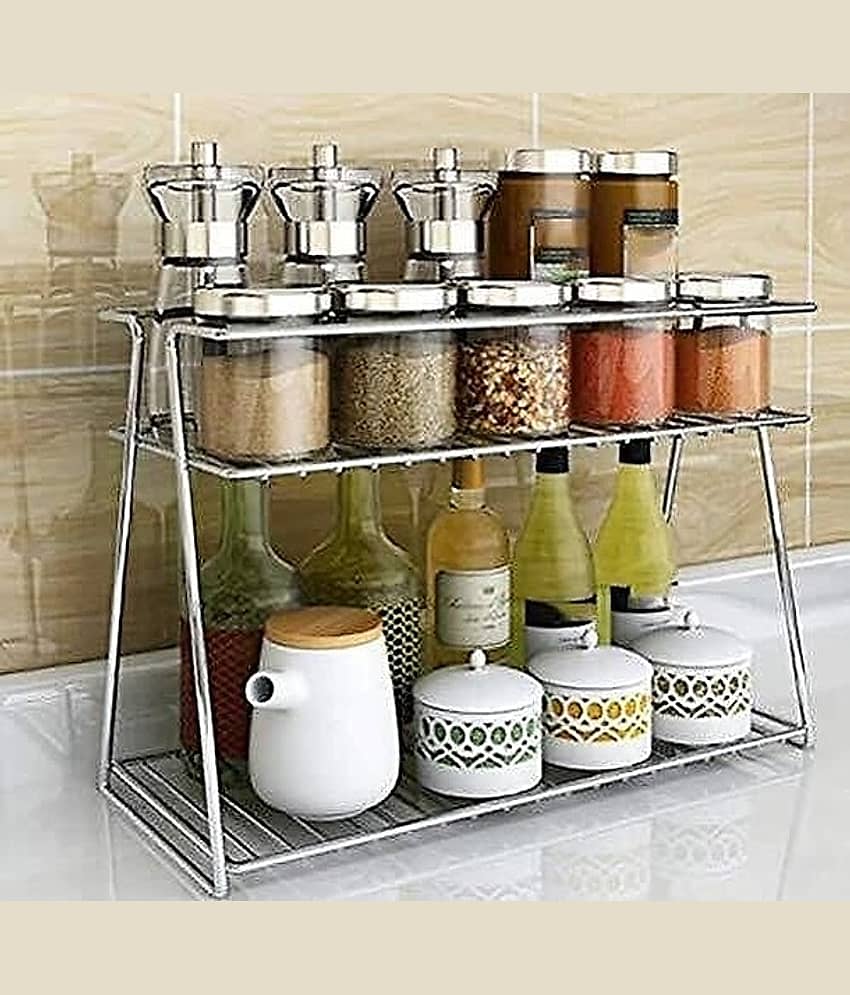Winstar - Silver Stainless Steel Storage Racks ( Pack of 1 )