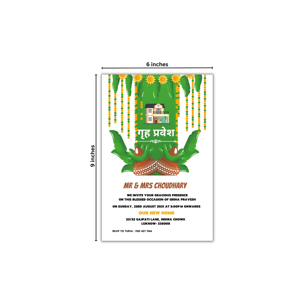 GRIHA PRAVESH INVITATION Invitation Card (Multicolor, Pack of 52) view 2