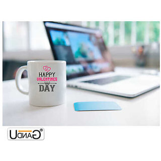 UDNAG White Ceramic Coffee / Tea Mug 'Valentines Day | happy valentine day' Perfect for Gifting [330ml] view 2