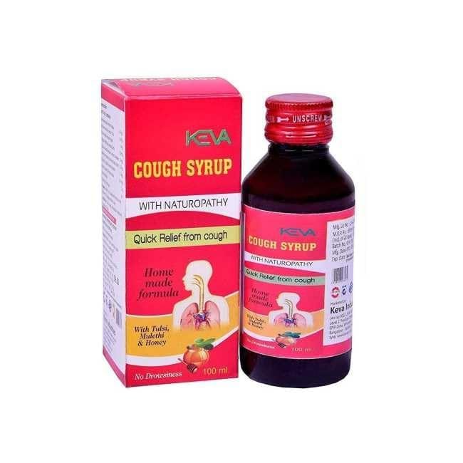 Keva Cough Syrup | Ayurvedic cough syrup | For all types of cough and chronic cough with the Goodness of Mulethi, kantkari,Talispatra, Vasaka in 100 ml (Pack of 4) view 2