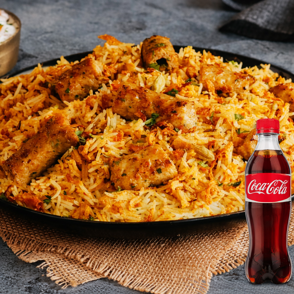 Hyderabadi chicken seekh biryani + drink combo