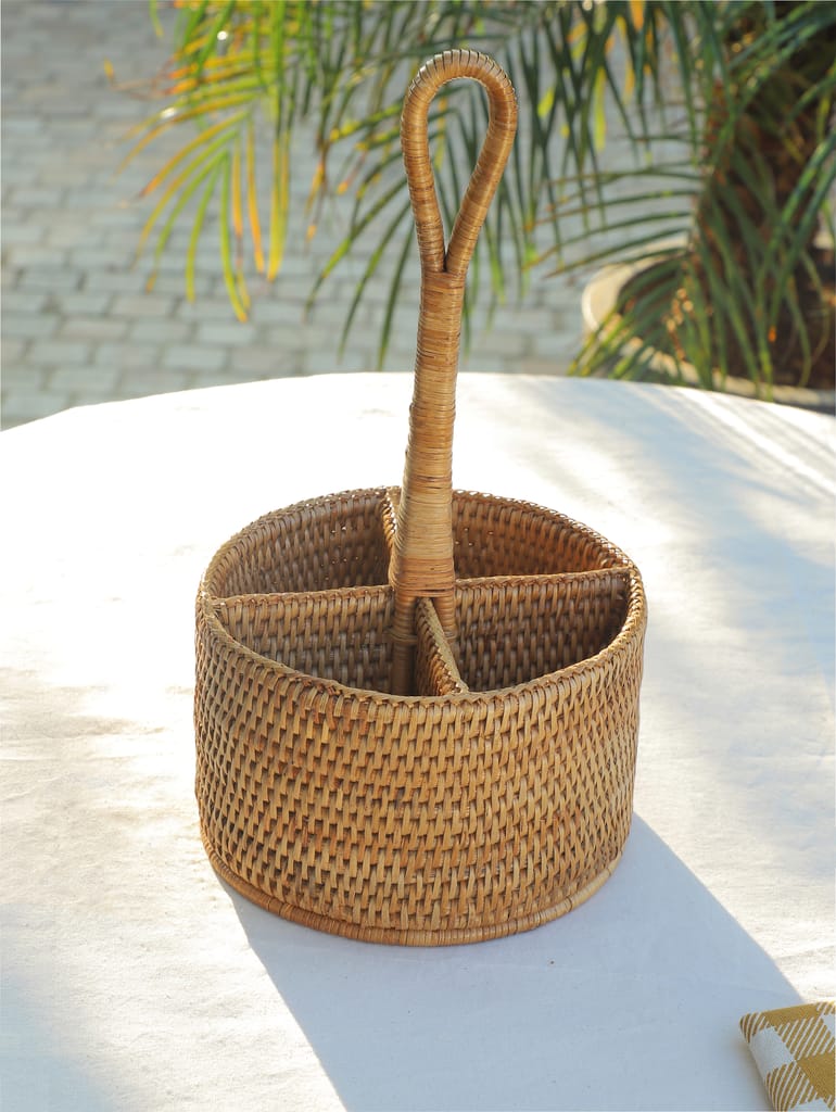 RATTAN ROUND CONDIMENT HOLDER view 2