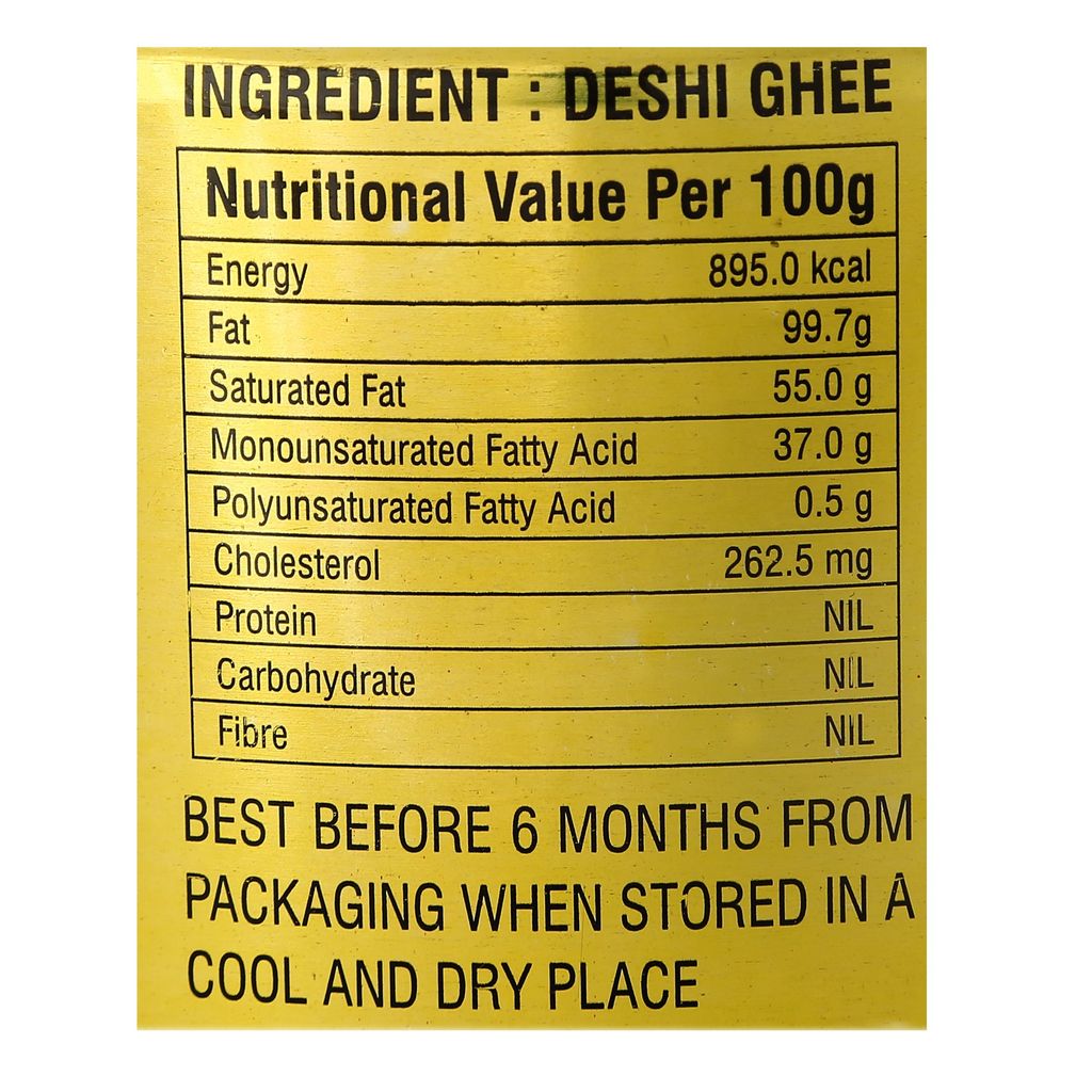 Pure Desi Ghee (Cow Ghee) – 500gm | Homemade, A2 Gir Cow Milk | 100% Pure & Unmixed | A2 Milk | Glass Jar view 2