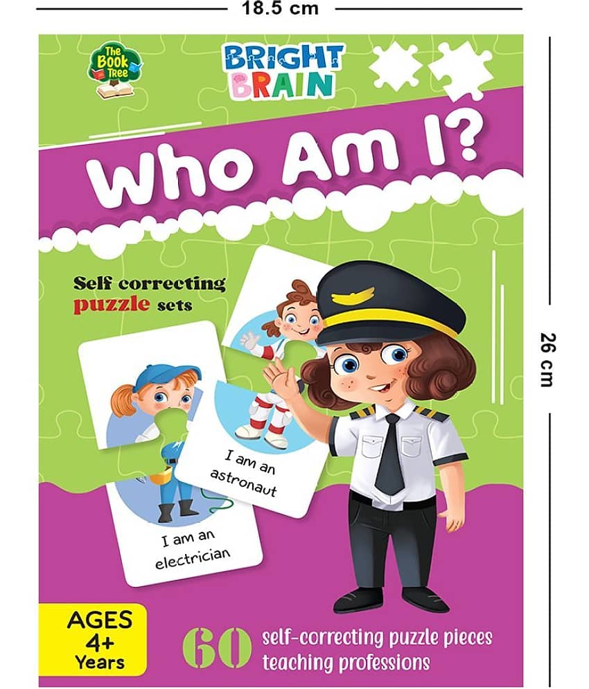 The Book Tree Bright Brain Who I am? 60 (30 Sets) Piece Jigsaw Puzzle for Preschoolers, Educational Toy for Learning Professions, Gifts for Kids Ages 3 to 6 view 2