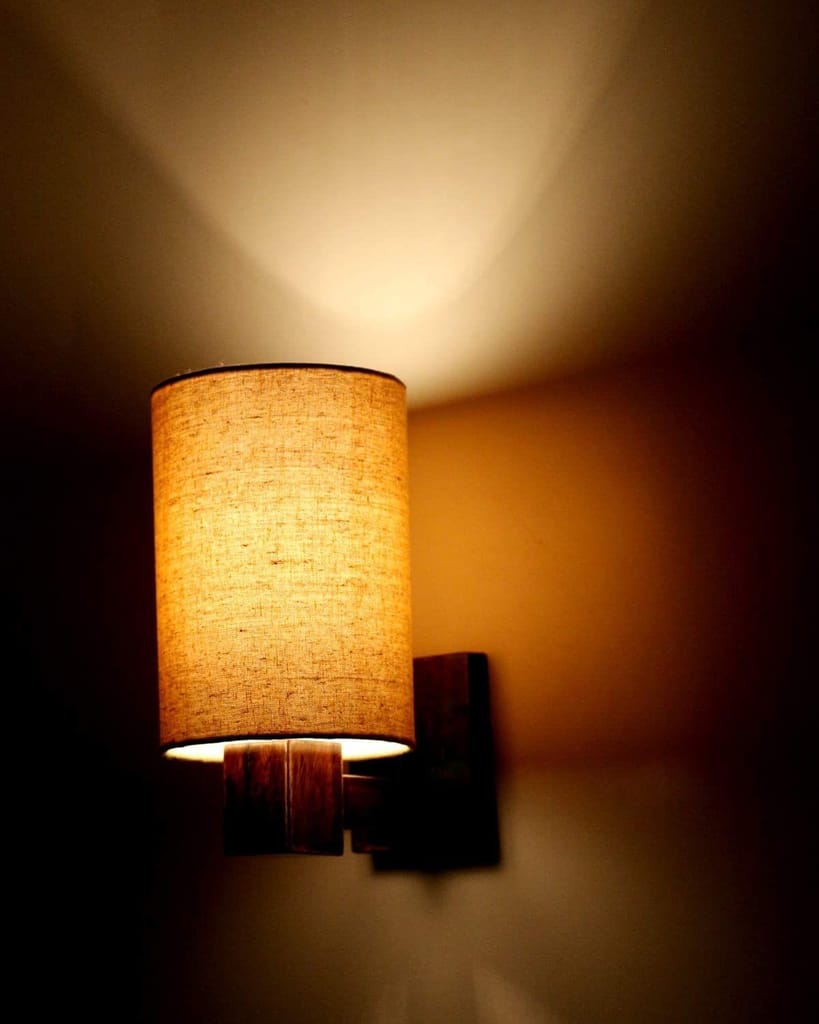 LIGHT ANGLE Wooden Decorative Surface Mounted Wall Lamps for Home Decoration and Bedroom (Gold) view 2