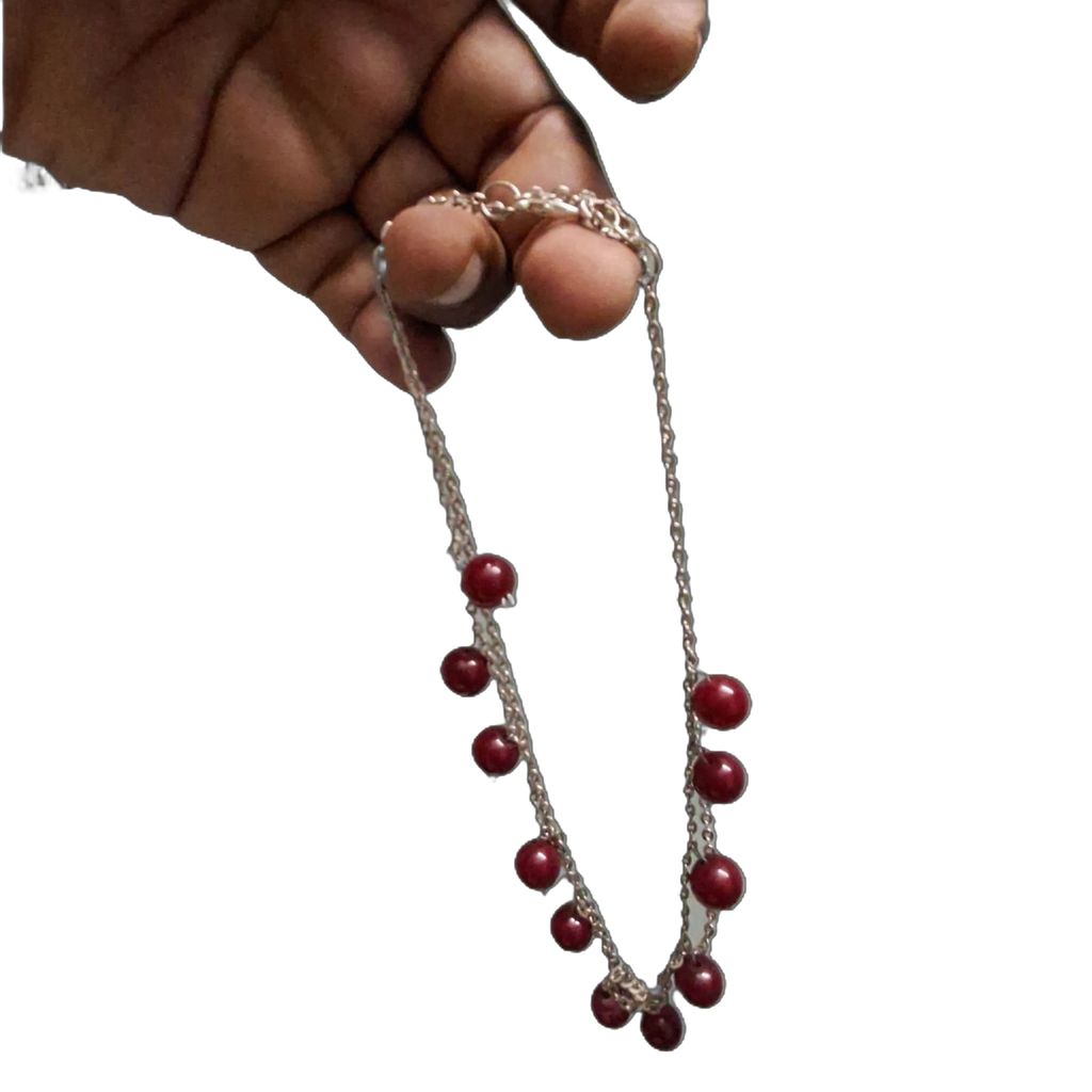 Dainty Double Strand Cherry Beaded Necklace view 2