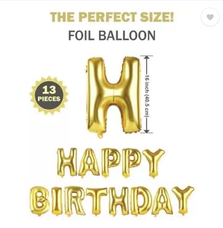 Happy Birthday Combo Set - Gold Balloons + Decor view 2