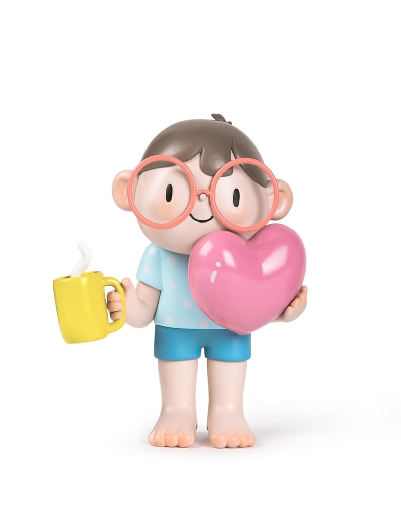 All You Need is Love & Coffeine | 12 cm PVC Figure | Toy Collectible for Home & Desk | Cute Designer Art Vinyl Figurine | Designed by Artist and Illustrator Alicia Souza view 2