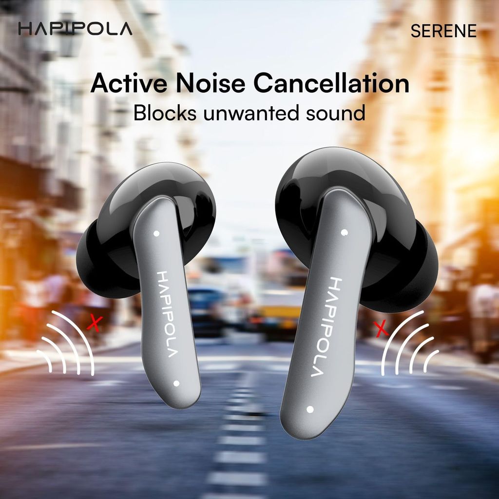 HAPIPOLA SERENE (ANC) in Ear Wireless ANC Earbuds (TWS), Massive 40Hrs Playtime with Speed Charge, Customizable Bass view 2
