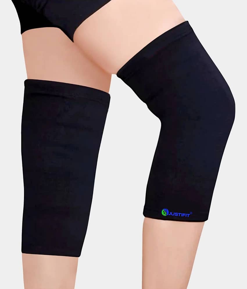 JUSTIFIT Unisex Sports Knee Supports Pair of 1 Black ( XL - Size )