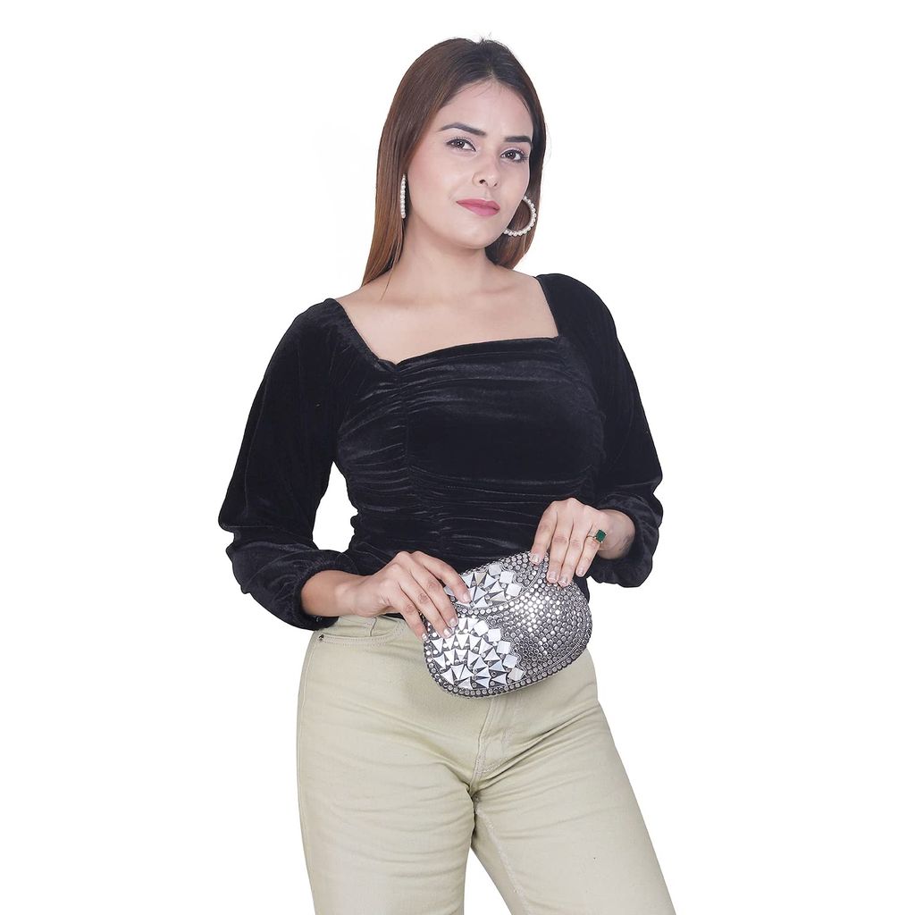 Shakuntala Textiles bridal bag Brass Metal Clutch Sling Bag view 2
