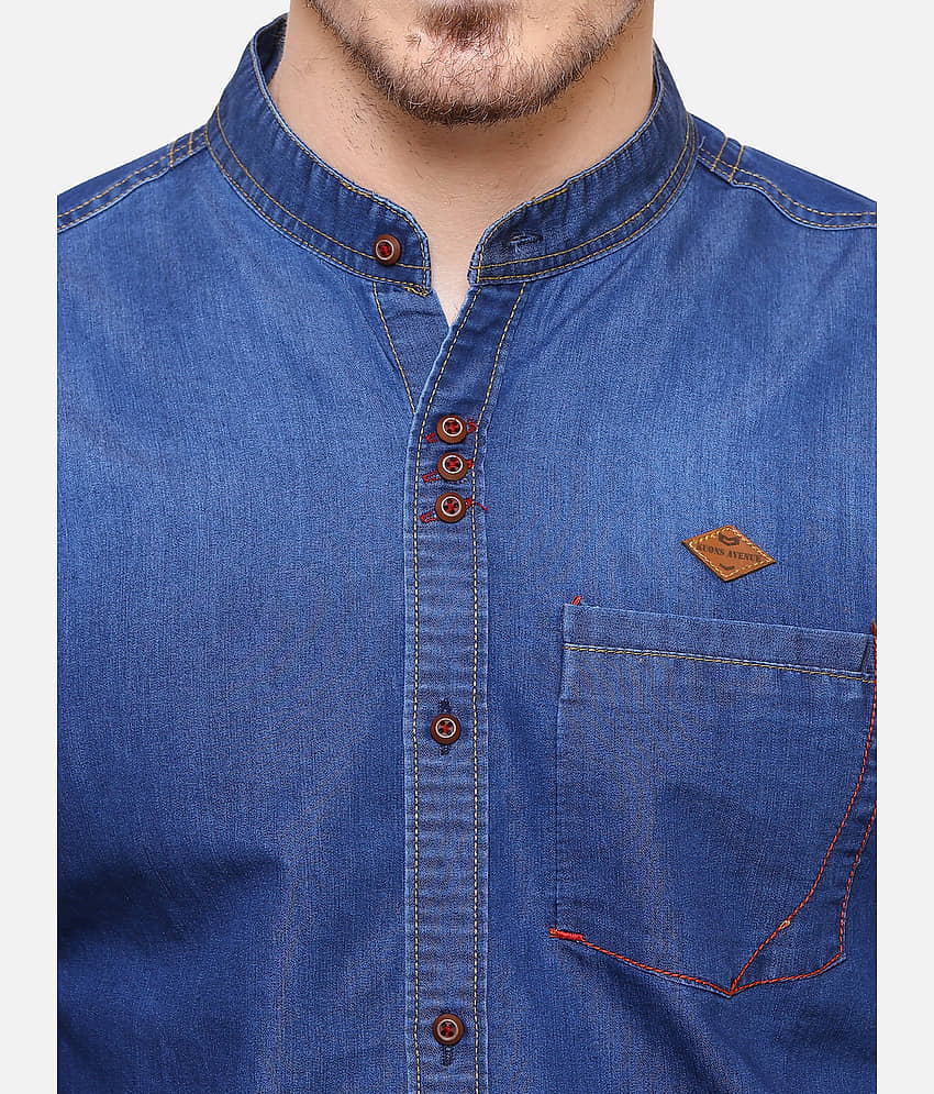 Kuons Avenue - Blue Denim Slim Fit Men's Casual Shirt ( Pack of 1 ) view 2
