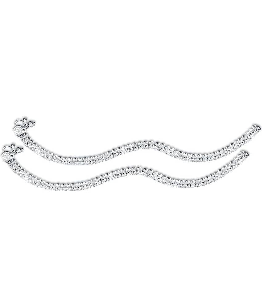 HEER COLLECTION - Silver Anklets ( Pack of 2 ) view 2