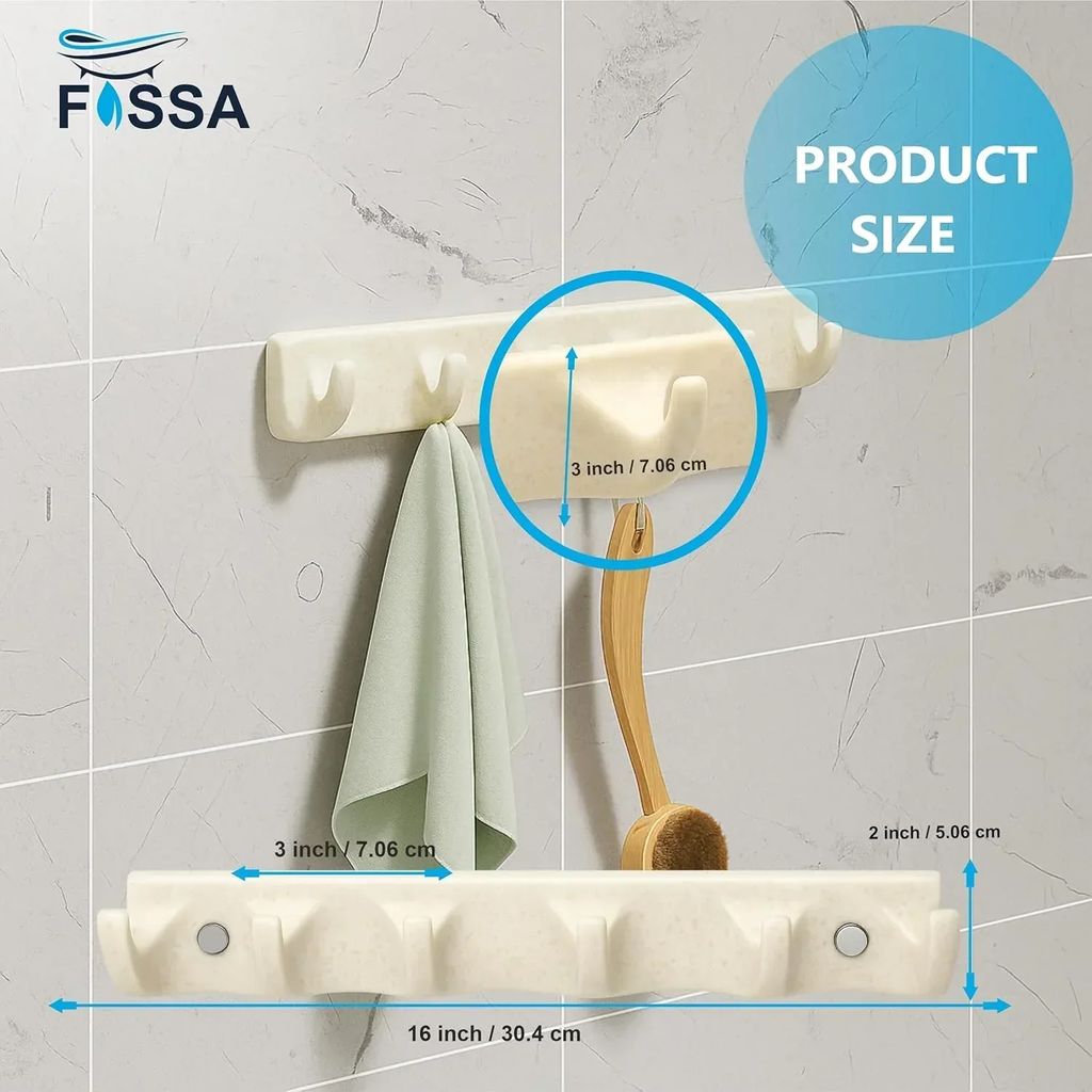Ivory Cloth Hanger Unbreakable Abs Ceramic Finish (RM-132) view 2