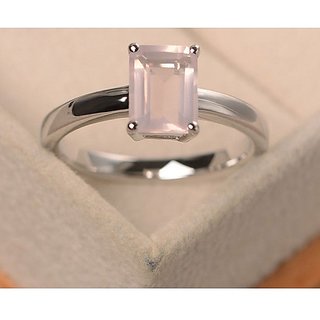 Natural rose quartz 5.25 Carat silver Ring by JAIPUR GEMSTONE