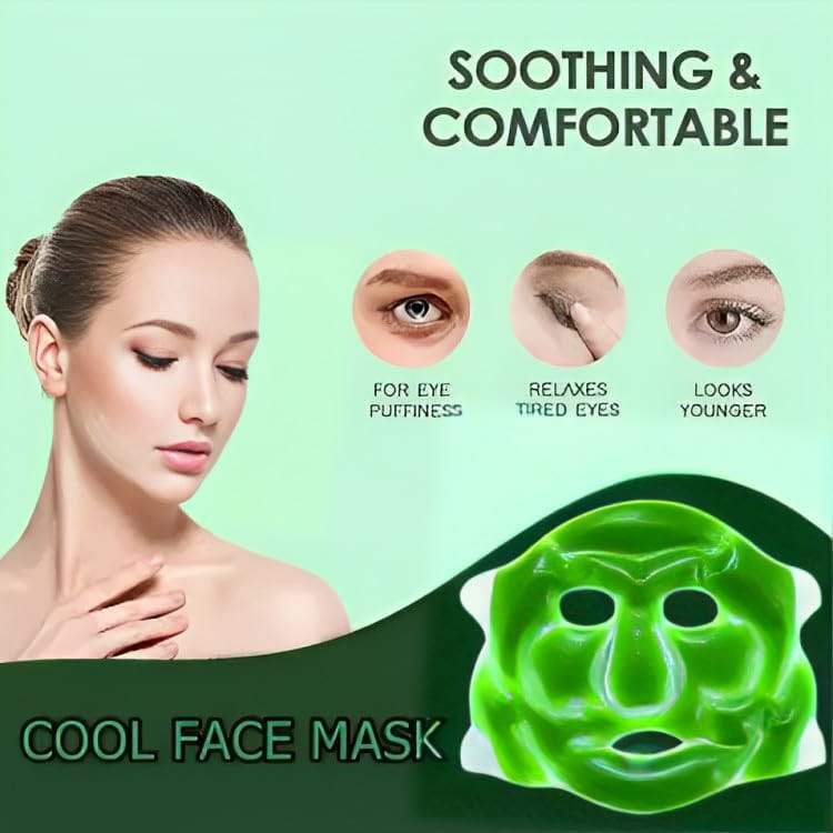 Elecsera Reusable Aloe Vera Cool Gel Eye Cooling Gel Full Face Mask view 2