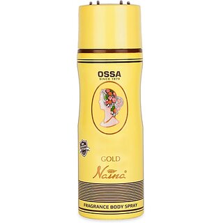 OSSA Gold Naina Unisex Body Spray With Musky And Ambery Notes Long Lasting (200 ml)