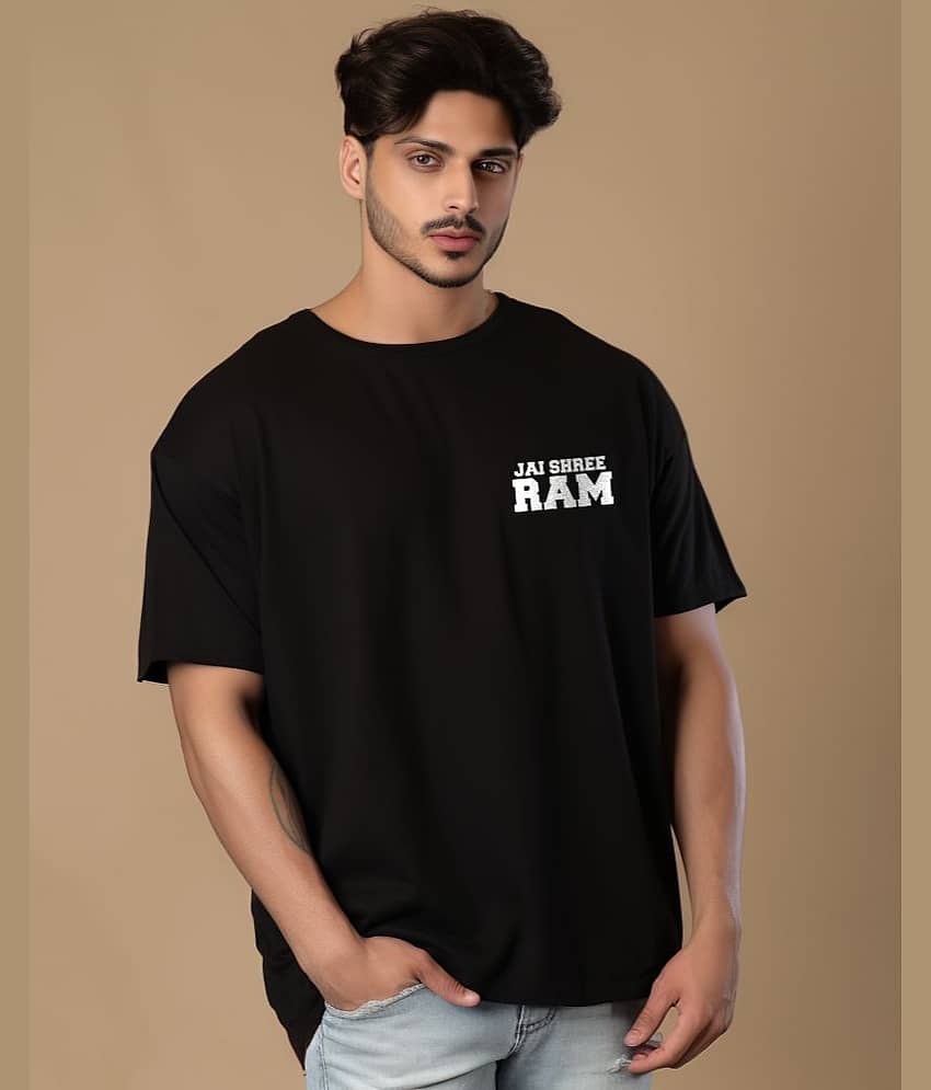Prabhu Bhakti Pack of 1 100% Cotton Oversized Fit Men's T-Shirt ( Black ) view 2
