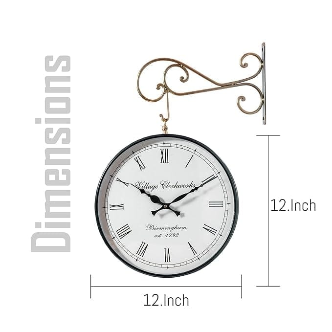 Nikhil Art Wood Roman World Wall Analog Clock Antique Hand Painted Clock For Bedroom Living Room Home And Office view 2