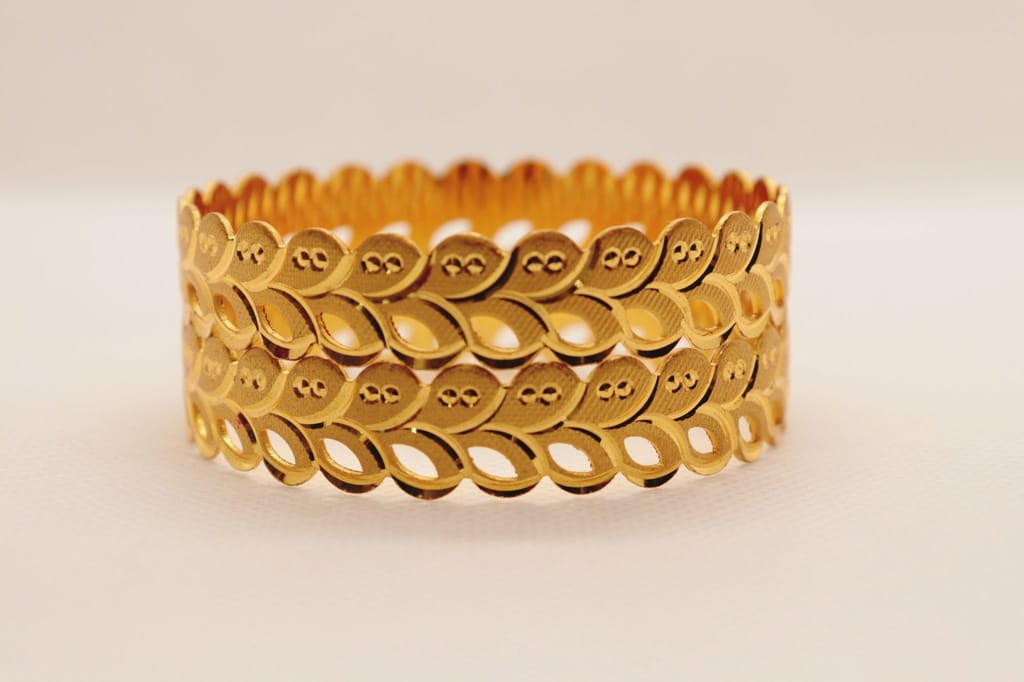 Gold Plated Designer Bangle Set for Women view 2