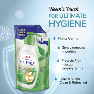 Yuthika Naturals Hand Wash 675ml Neem - 100 Natural Extracts, pH Balanced view 2