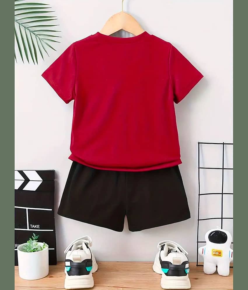 MUSNAH GARMENTS Pack of 1 Baby Boys Cotton T-Shirt & Shorts Set ( Black ) view 2