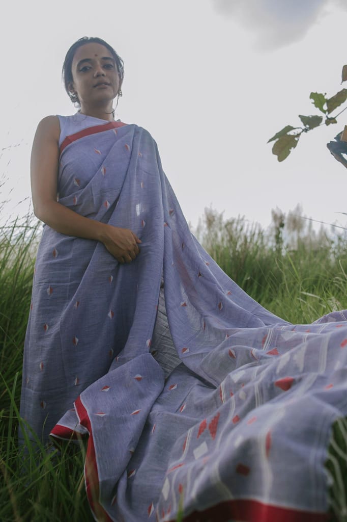 Kaisori Neelambari Jamdani saree