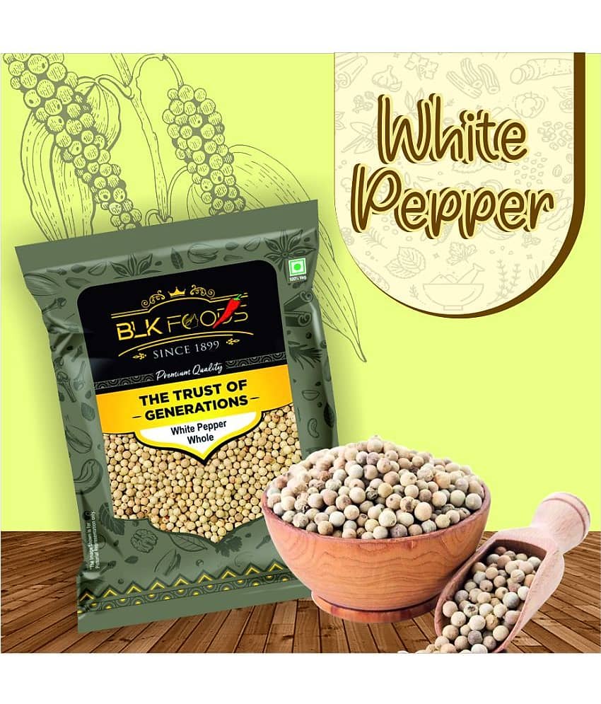 BLK FOODS _Daily White Pepper Whole (Safed Mirch Sabut) 200g 200 gm view 2