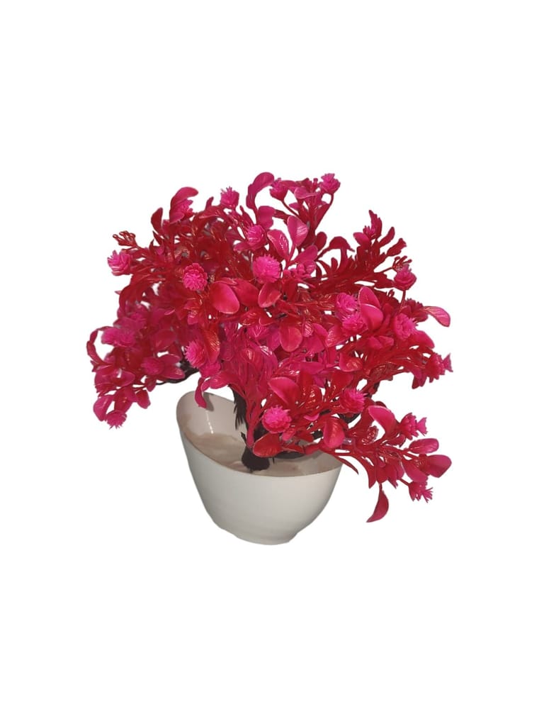 Bonsai Artificial Flower Plant with Pot for Home Decor (Pink) view 2