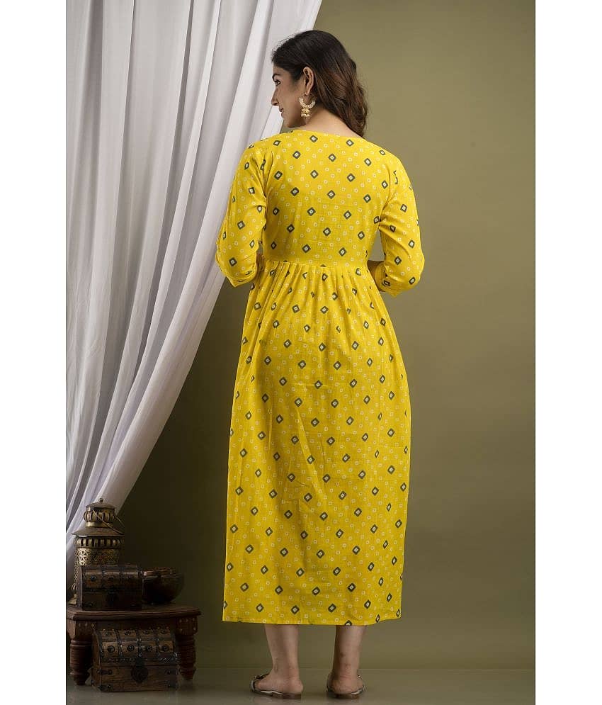 Nevisha Style Yellow Cotton Maternity Kurta view 2
