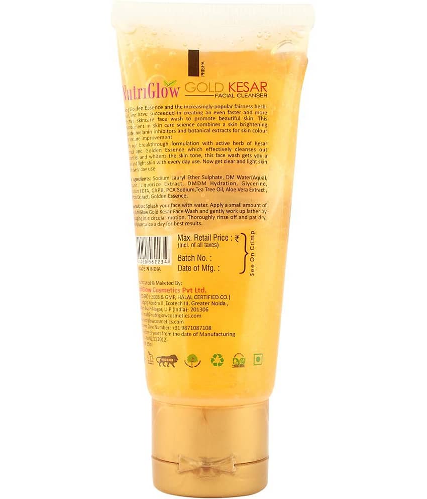 Nutriglow Gold kesar Face Wash For Deep Cleansing and Radiant Skin, Tan Removal, 65 ml Each (Pack of 2) view 2
