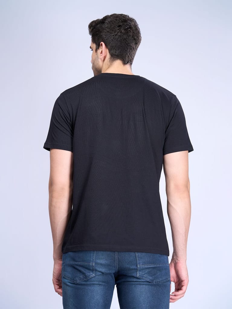 Mens 100% Cotton Black Half Sleeves Expert Tee - ET14 view 2