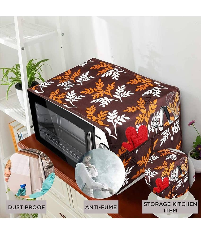 Single Polyester Brown Microwave Oven Cover - 20-22L view 2